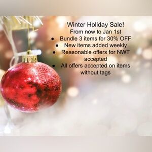 Winter Holiday Sale!!!